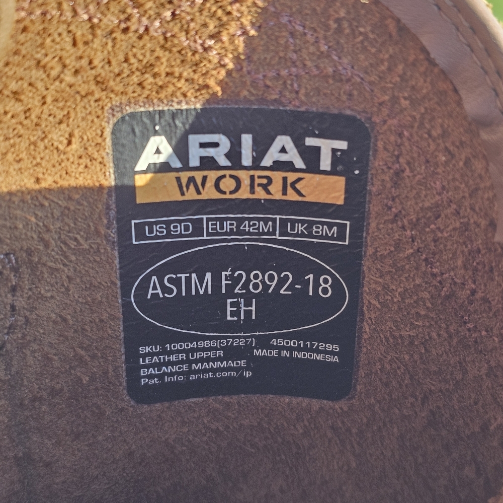 Mens Ariat Work Brown Western Cowboy Boots - Picture 12 of 14